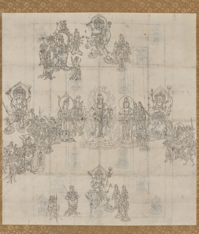 Iconographical Sketch Zuz for the Benevolent Kings Sutra Mandala by  - Classic Art canvas print