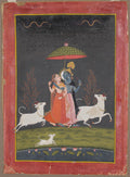 Radha and Krishna in the Rain by  - Classic Art canvas print