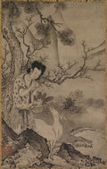 Female Daoist Figure in Landscape by Kōboku (Japanese) - Classic Art canvas print