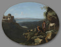 Mercury and Argus in a Landscape by Dirck van der Lisse (Dutch, 1669) - Classic Art canvas print