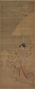 Beauty Bijin in the Snow by Shiba Kōkan (Japanese, 1747–1818) - Classic Art canvas print