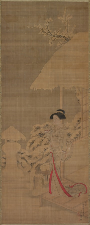 Beauty Bijin in the Snow by Shiba Kōkan (Japanese, 1747–1818) - Classic Art canvas print