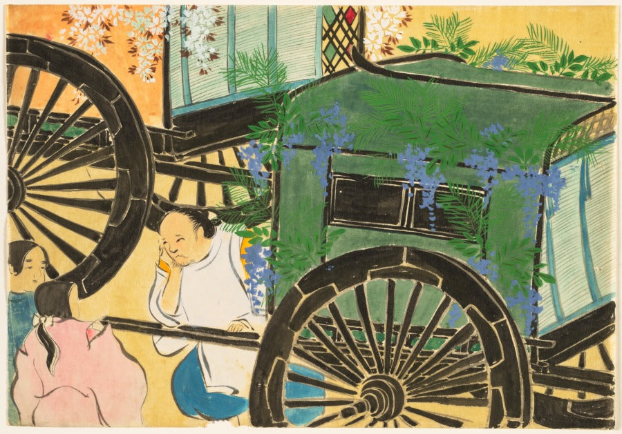 Flowers of a Hundred Worlds Momoyogusa Flower-draped Carts by Kamisaka Sekka (Japanese, 1866–1942) - Classic Art canvas print
