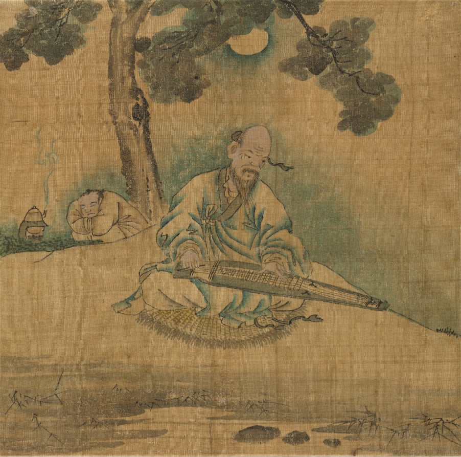 Scholar Playing a Qin by  - Classic Art canvas print