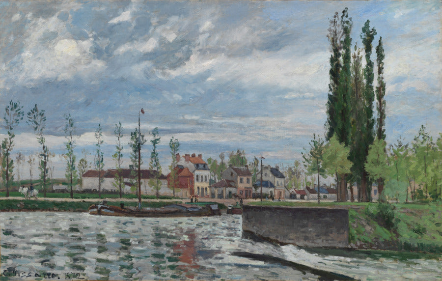 The Lock at Pontoise by Camille Pissarro (French, 1830–1903) - Impressionist canvas print