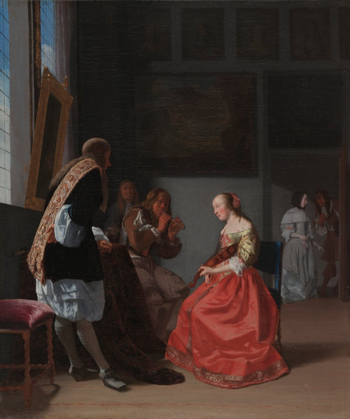 A Musical Company by Jacob Ochtervelt (Dutch, 1634–1682) - Classic Art canvas print
