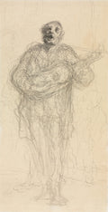 Singing Guitarist recto by Honoré Daumier (French, 1808–1879) - Realist canvas print