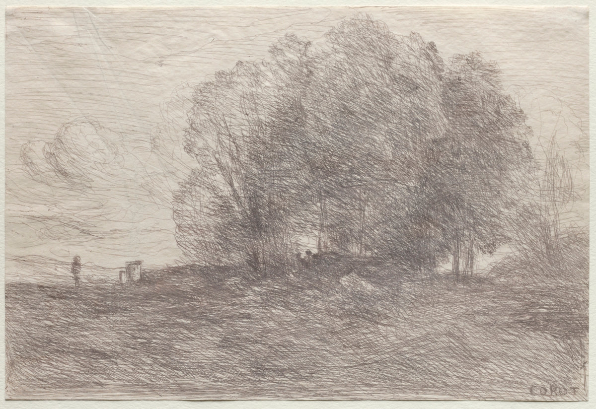 Group of Trees by Jean Baptiste Camille Corot (French, 1796–1875) - Realist canvas print