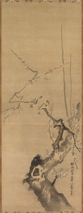 Sparrows on Blossoming Plum by Kano Tan’yū (Japanese, 1602–1674) - Classic Art canvas print