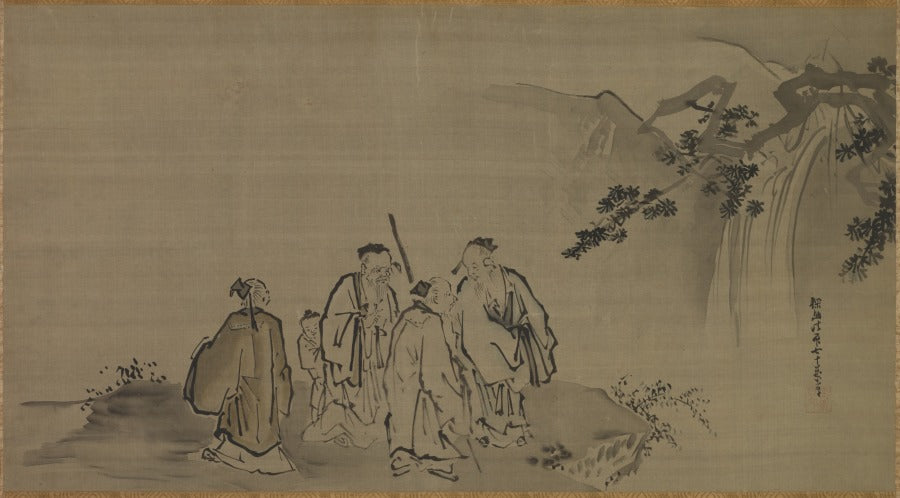 Chinese Sages by Kano Tan’yū (Japanese, 1602–1674) - Classic Art canvas print