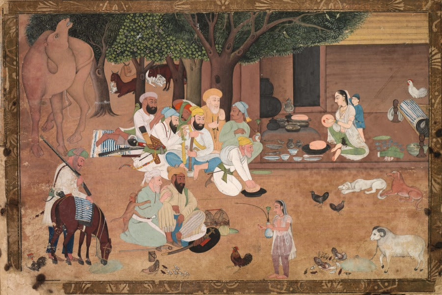 Traveling Warriors Stopping at a Farm by  - Classic Art canvas print