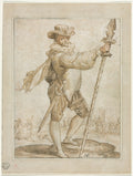 Standing Officer Holding a Boar's Spear by Hendrick Goltzius (Dutch, 1558–1617) - Classic Art canvas print