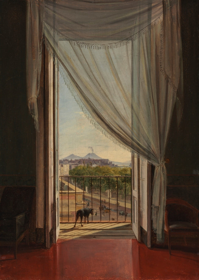 A View of Naples through a Window by Franz Ludwig Catel (German, 1778–1856) - Classic Art canvas print