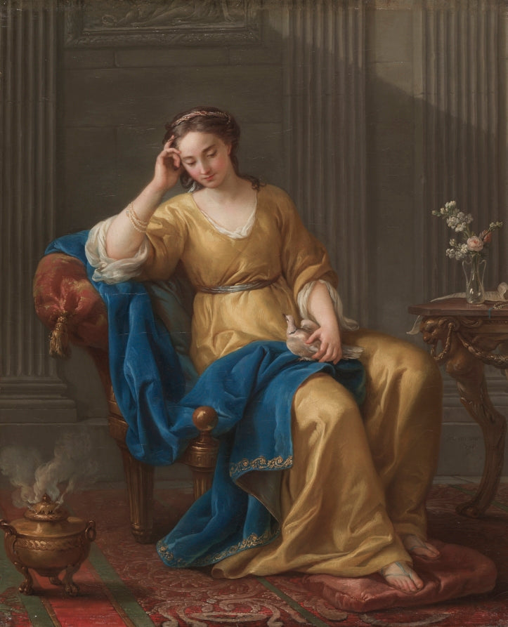 Sweet Melancholy by Joseph-Marie Vien (French, 1716–1809) - Classic Art canvas print