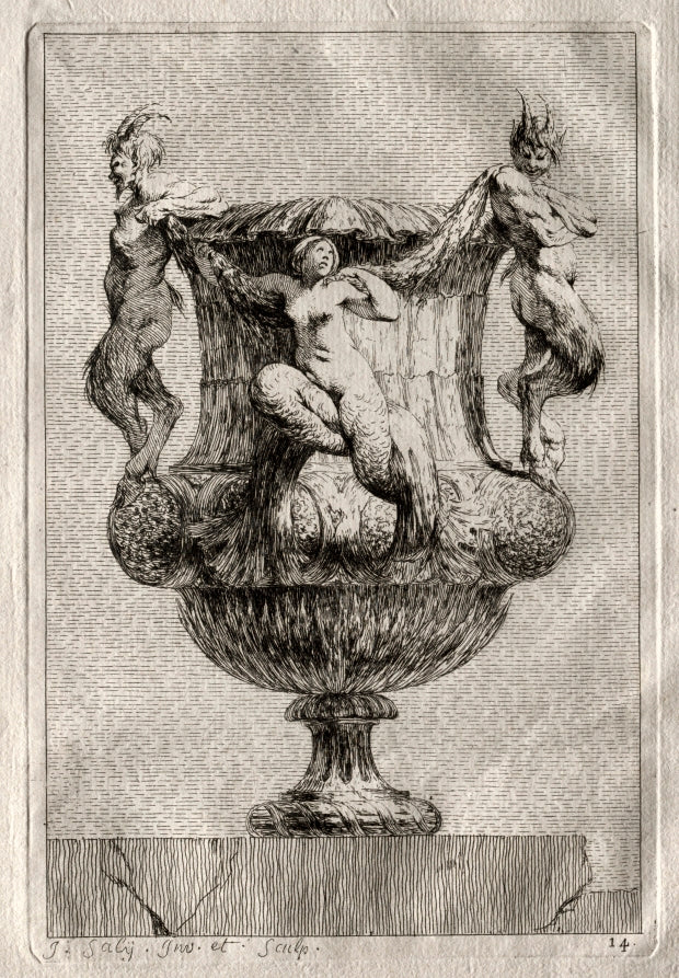 Suite of Vases  Plate 14 by Jacques François Saly (French, 1717–1776) - Classic Art canvas print