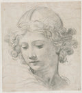 Study for the Head of St. Michael by Pietro da Cortona (Italian, 1596–1669) - Classic Art canvas print