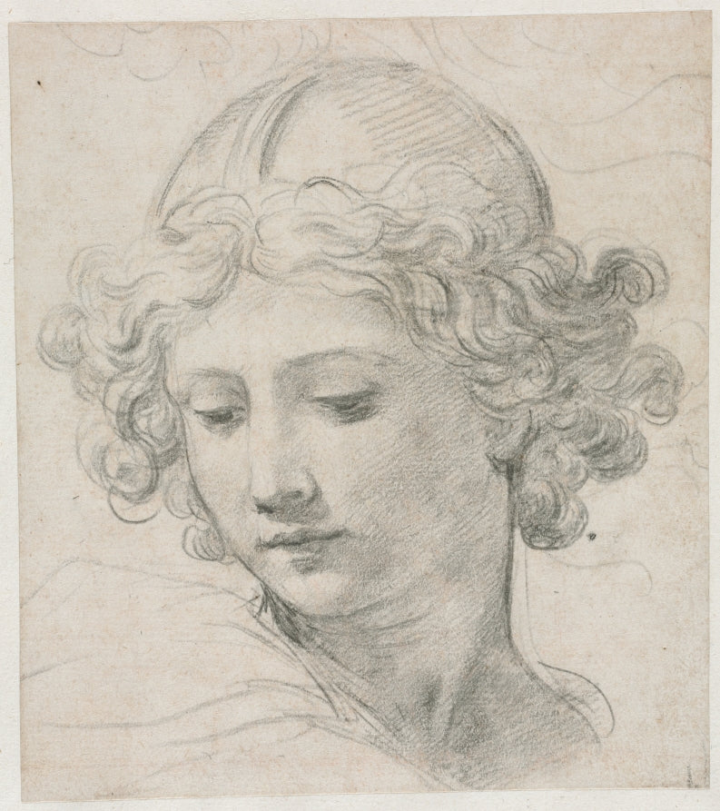 Study for the Head of St. Michael by Pietro da Cortona (Italian, 1596–1669) - Classic Art canvas print