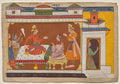 King Dasharatha confers with Kaikeyi, from the Shangri Ramayana by  - Classic Art canvas print