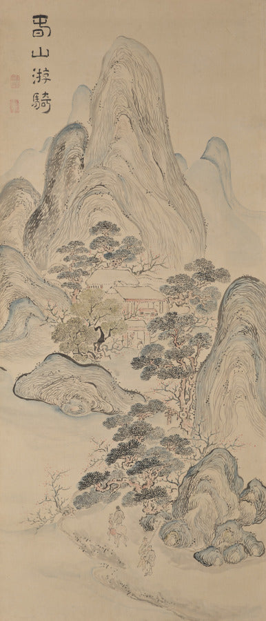 Riding in Springtime Mountains by Ike Taiga (Japanese, 1723–1776) - Classic Art canvas print