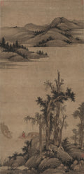 Fishermen-Hermits in Stream and Mountain by Zhao Yong (Chinese, c. 1289-c. 1362) - Classic Art canvas print