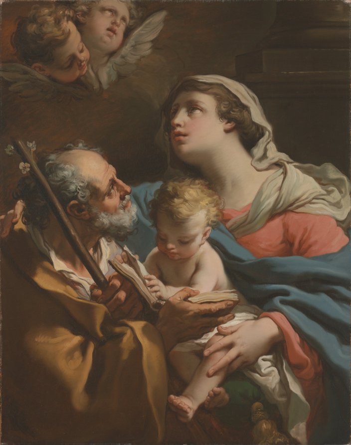 The Holy Family by Gaetano Gandolfi (Italian, 1734–1802) - Classic Art canvas print