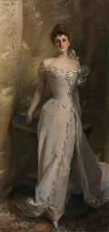 Portrait of Lisa Colt Curtis by John Singer Sargent (American, born Italy, 1856–1925) - Classic Art canvas print