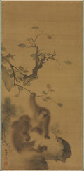 Monkeys on a Rock Ledge by Mori Sosen (Japanese, 1747–1821) - Classic Art canvas print