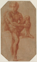 Seated Male Nude by Baccio Bandinelli (Italian, 1493–1560) - Classic Art canvas print