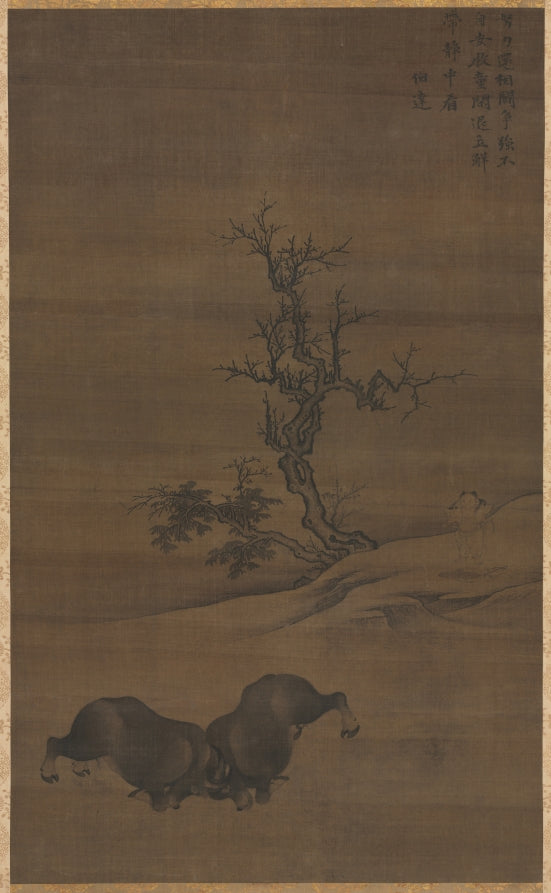 Herdboys and Buffalo in Landscape by Guo Min (Chinese, mid-late 1200s) - Classic Art canvas print