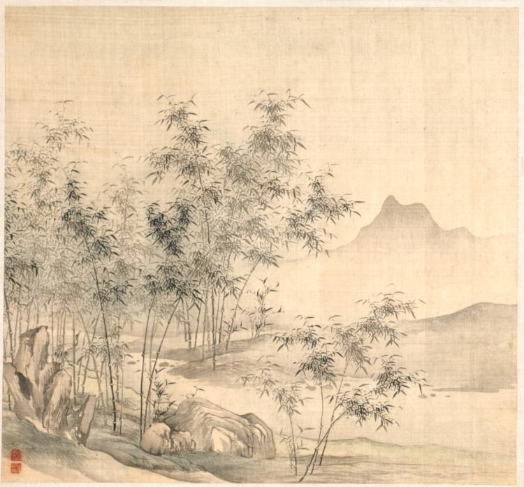 A Solitary Crane in the Bamboo Grove by Tao Hong (Chinese, active c. 1610–1640) - Classic Art canvas print