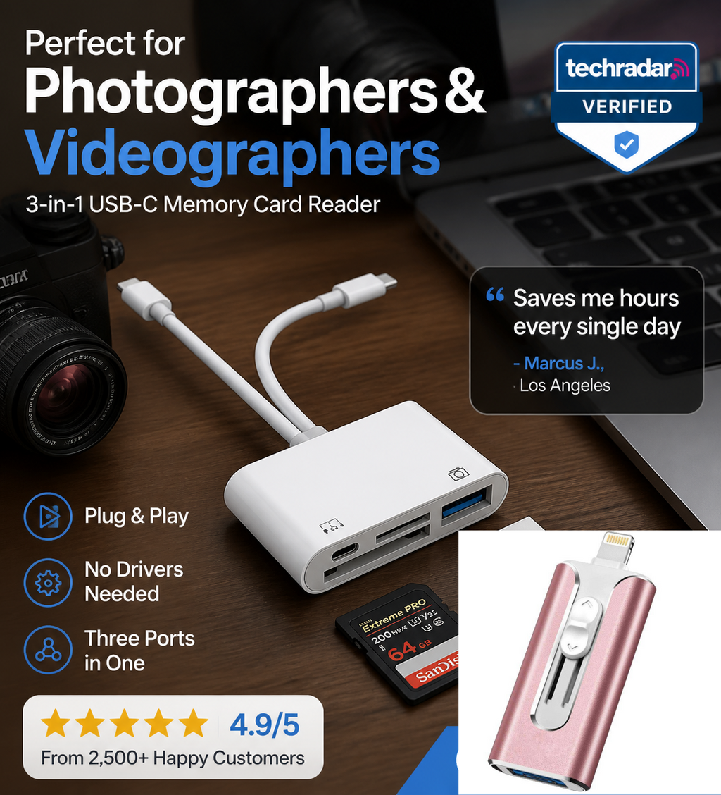 3-in-1 USB-C Memory Card Reader