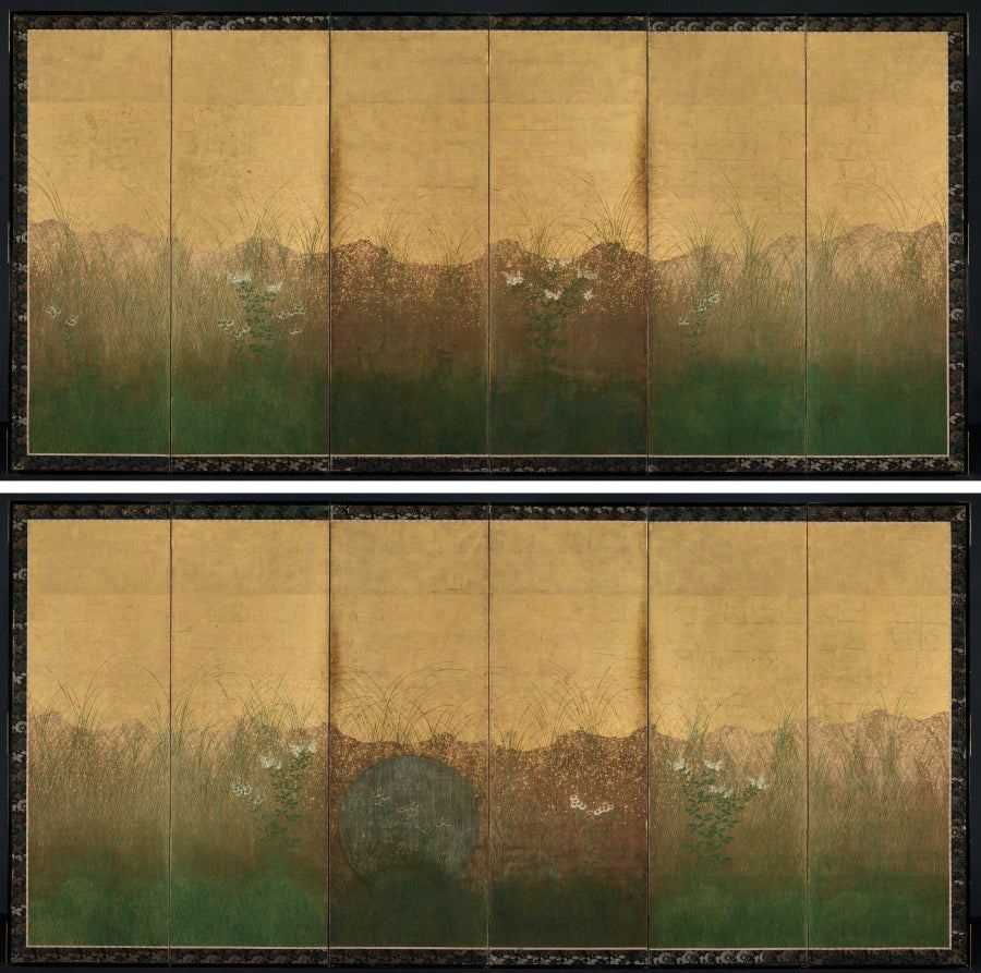 Autumn Evening with Full Moon on Musashino Plain by  - Classic Art canvas print