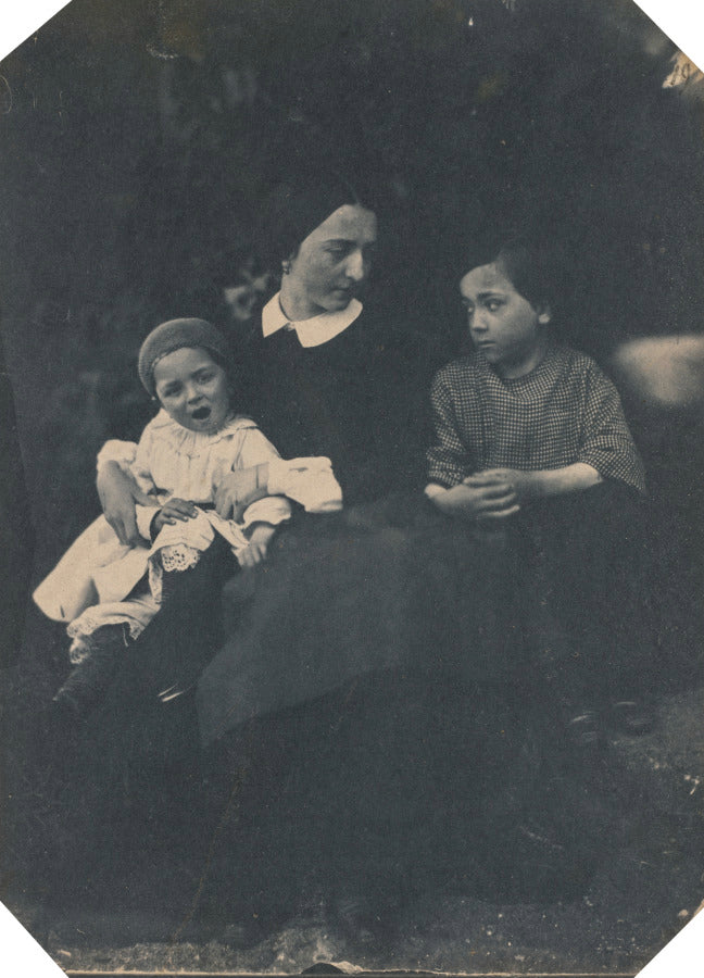 Mother with Two Children by Jean-Baptist Frénet (French, 1814–1889) - Classic Art canvas print