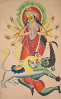 Durga Killing the Demon Mahisha by  - Classic Art canvas print