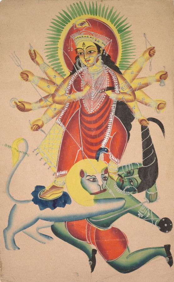 Durga Killing the Demon Mahisha by  - Classic Art canvas print