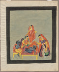 Worship of the Infant Krishna, from a Kalighat album by  - Classic Art canvas print