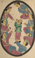 Seven Heroes or Warriors Killing Abhimanya, Son of Arjuna by  - Classic Art canvas print