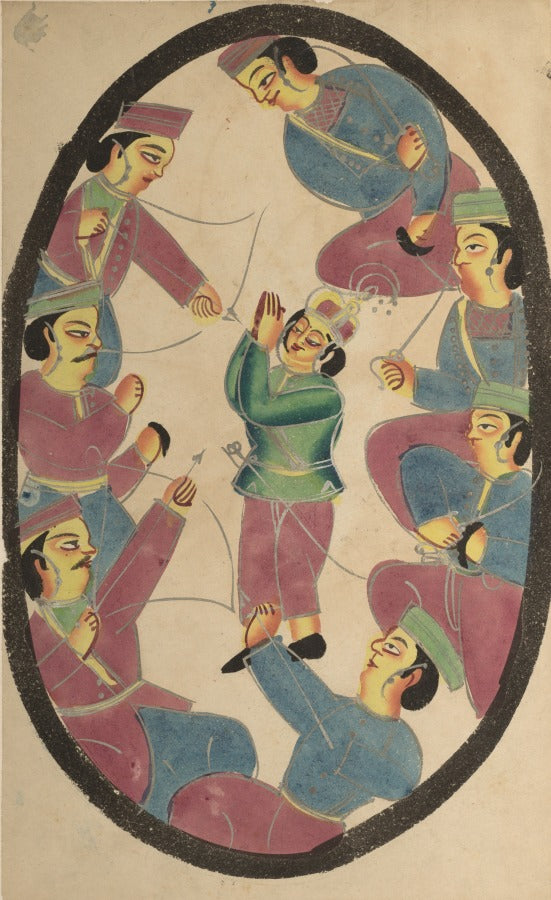 Seven Heroes or Warriors Killing Abhimanya, Son of Arjuna by  - Classic Art canvas print