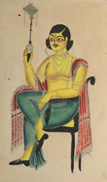 English Babu Native Indian Clerk Holding a Hookah by  - Classic Art canvas print