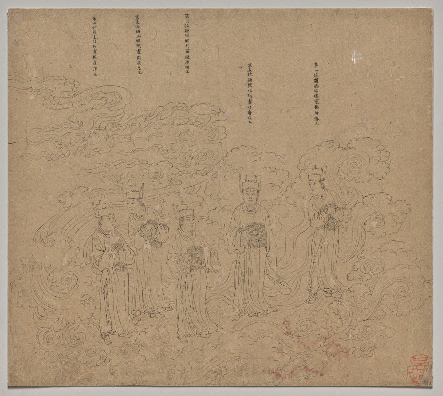 Album of Daoist and Buddhist Themes Procession of Daoist Deities Leaf 22 by  - Classic Art canvas print