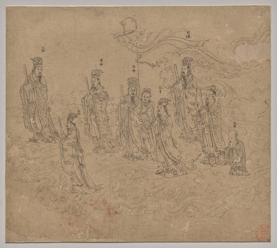 Album of Daoist and Buddhist Themes Procession of Daoist Deities Leaf 26 by  - Classic Art canvas print