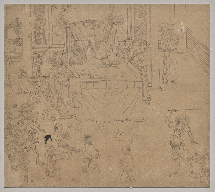 Album of Daoist and Buddhist Themes Kings of Hells Leaf 35 by  - Classic Art canvas print