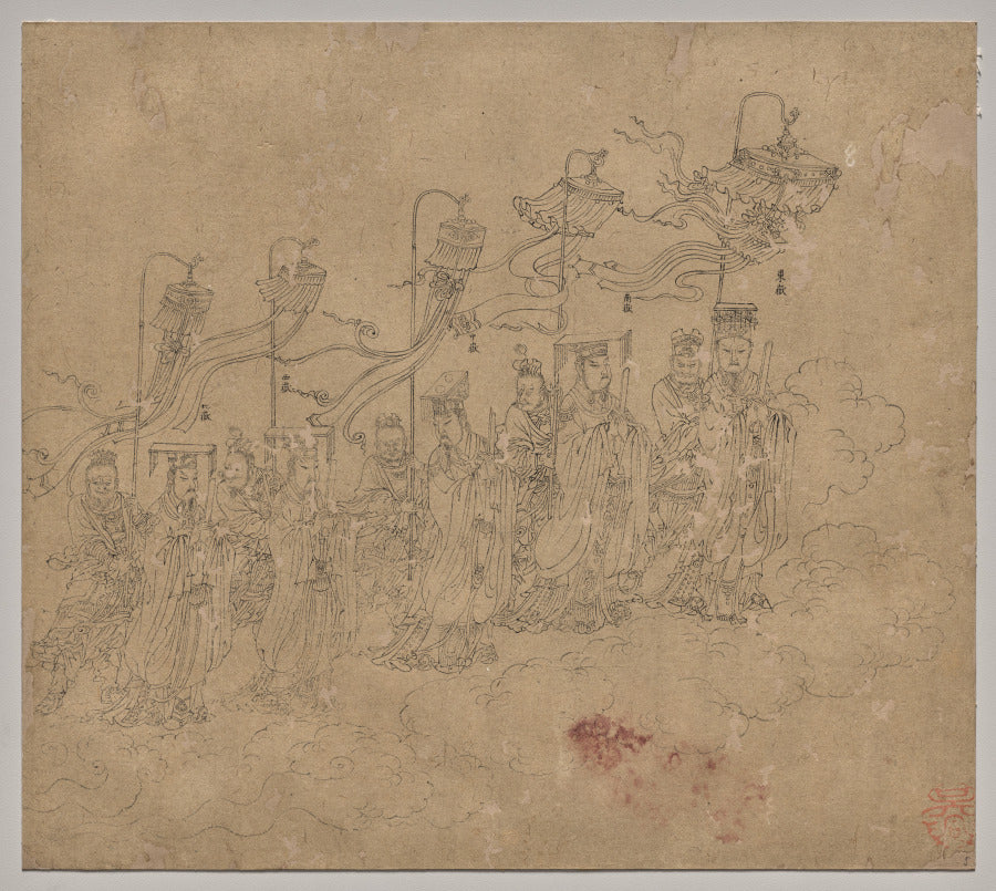 Album of Daoist and Buddhist Themes Procession of Daoist Deities Leaf 5 by  - Classic Art canvas print