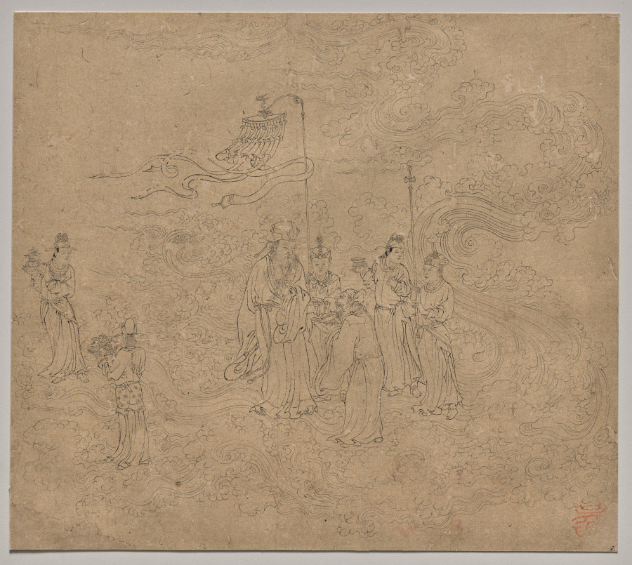 Album of Daoist and Buddhist Themes Procession of Daoist Deities Leaf 7 by  - Classic Art canvas print
