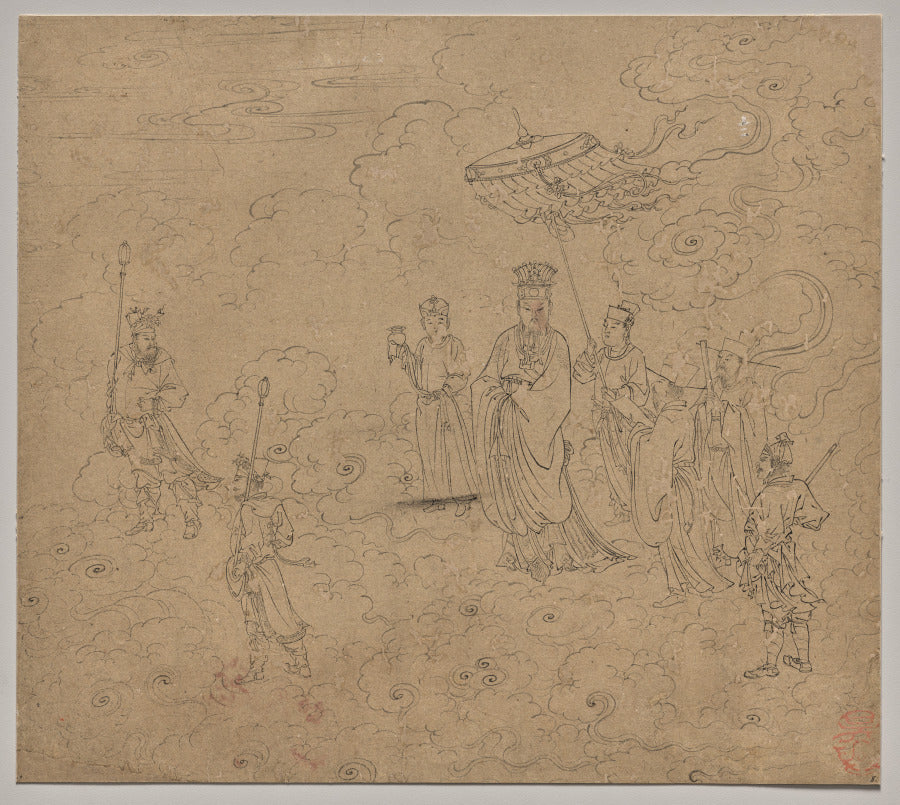 Album of Daoist and Buddhist Themes Procession of Daoist Deities Leaf 8 by  - Classic Art canvas print