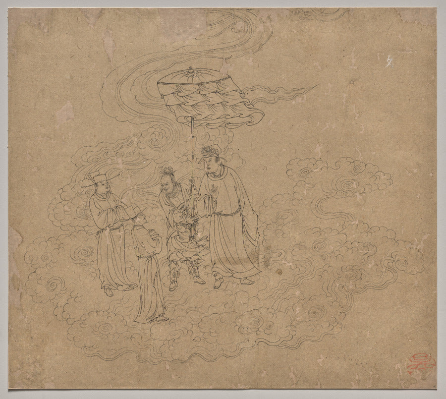 Album of Daoist and Buddhist Themes Procession of Daoist Deities Leaf 9 by  - Classic Art canvas print