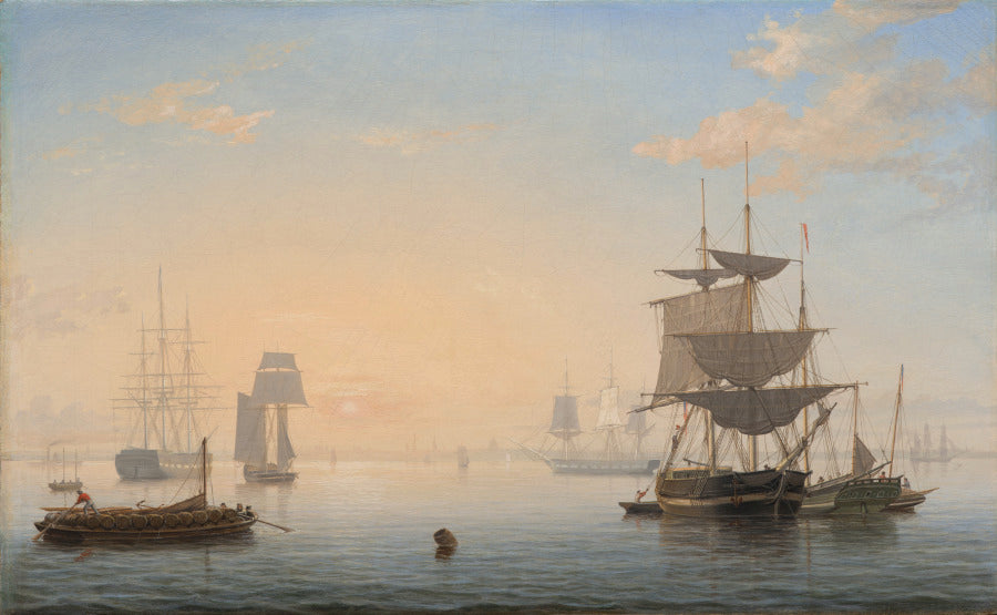 Harbor of Boston, with the City in the Distance by Fitz Henry Lane (American, 1804–1865) - Classic Art canvas print