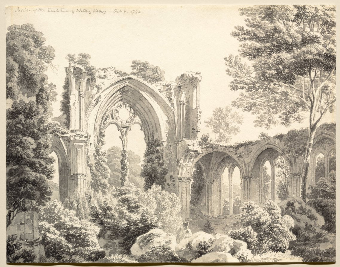 Inside the East End of Nettley Abbey by Michel Angelo Rooker (British, 1746–1801) - Classic Art canvas print