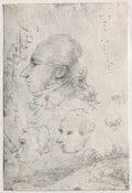 Studies of Heads verso by Thomas Monro (British, 1759–1833) - Classic Art canvas print