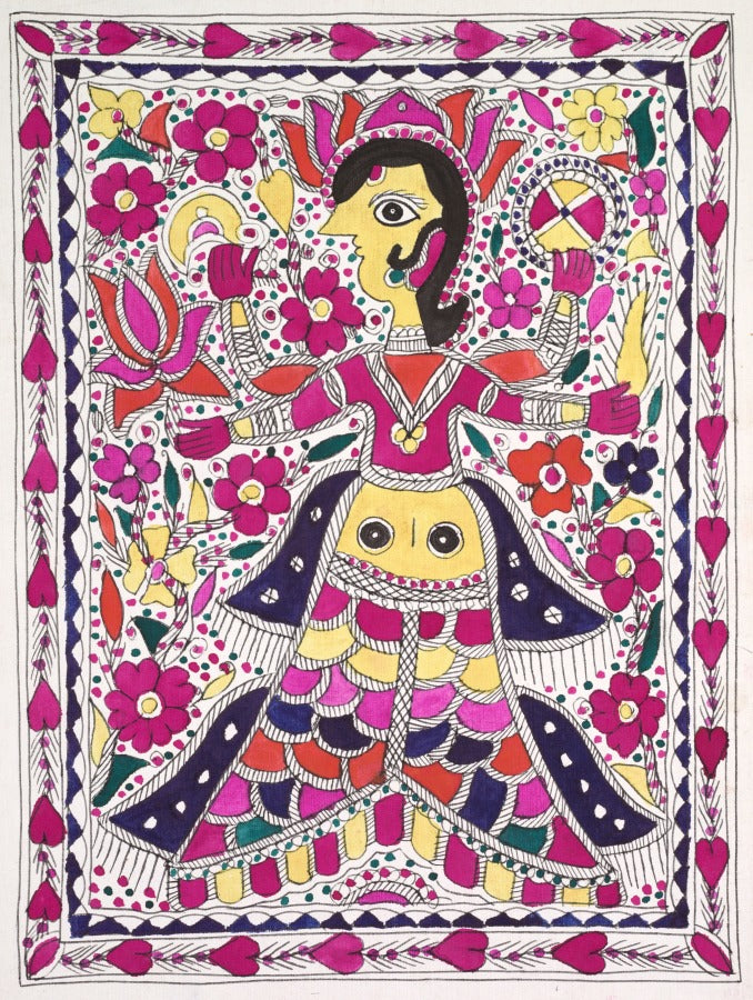 Four-armed goddess, with hearts in margin by  - Classic Art canvas print